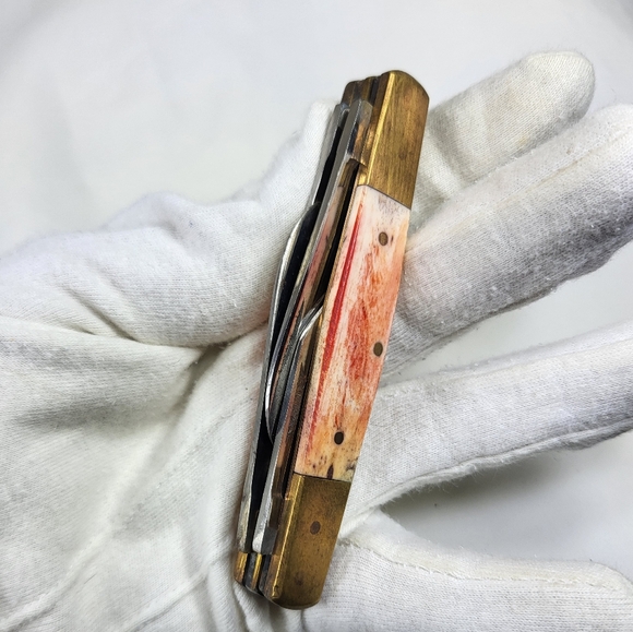 4 Blade Multifunctional Pocket Knife with Gold and Orange Handle - Picture 12 of 14